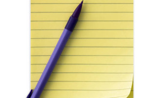 Yellow notepad with a clip and a pencil